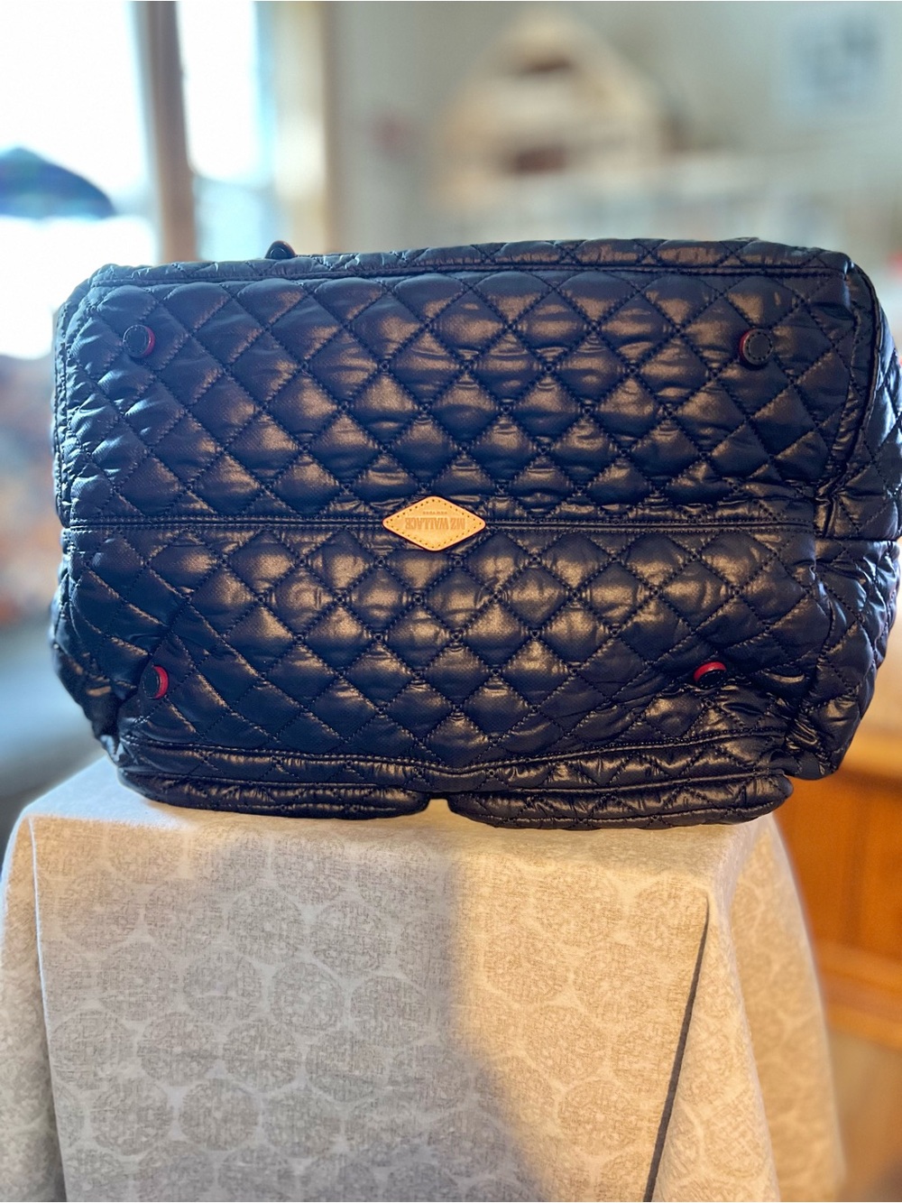 MZ Wallace Black Large Metro Quilted Travel Tote w/Large Pouch - Picture 5 of 14